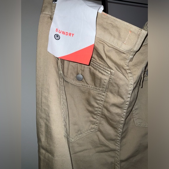 Sundry button fly tan pants with stripe down the legs nwt size 31 - Picture 6 of 14